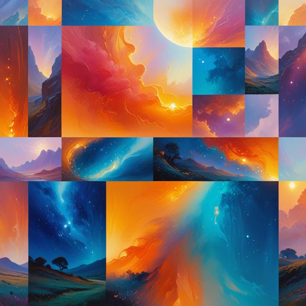 Dreamy Color Field Portal in Serene Landscape