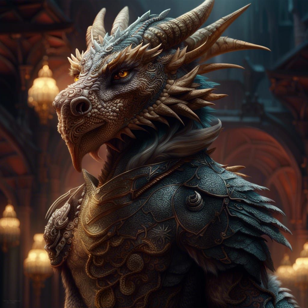 Furry Dragon in Epic Digital Matte Painting