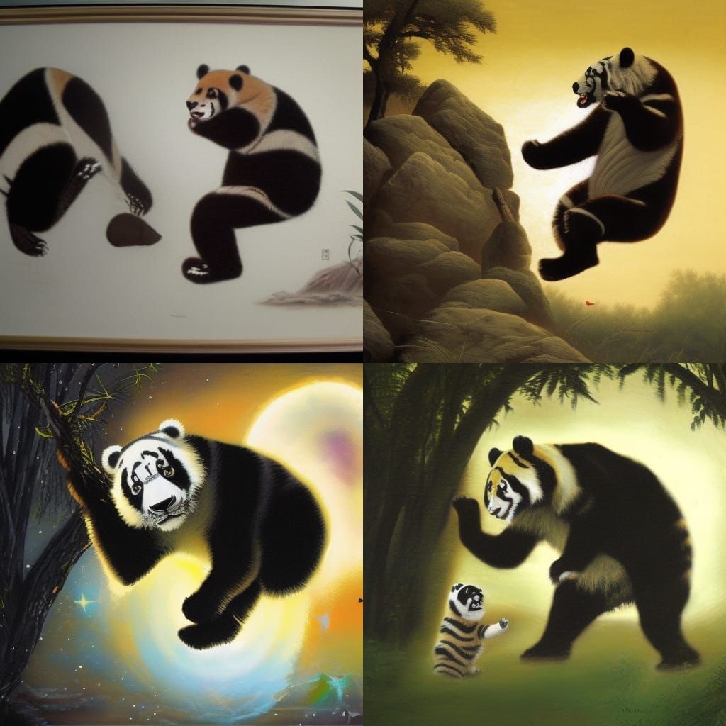 Tiger and Panda Dance on the Moon