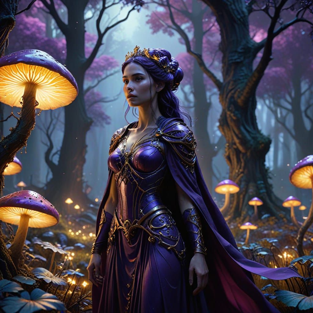 Ethereal Dark Fantasy Princess in a Twisted Forest