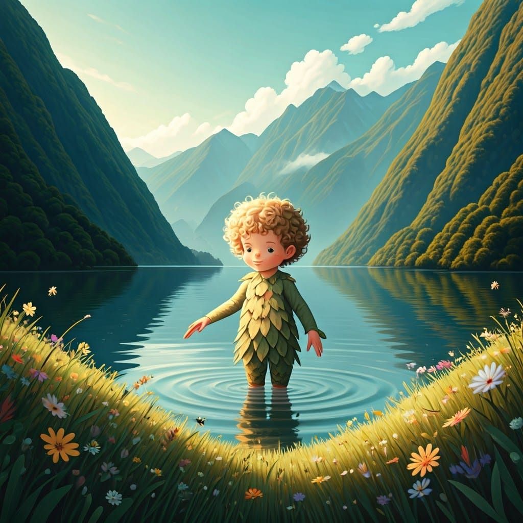 Misty New Zealand Fjord Landscape with Curious Kiwi Bird