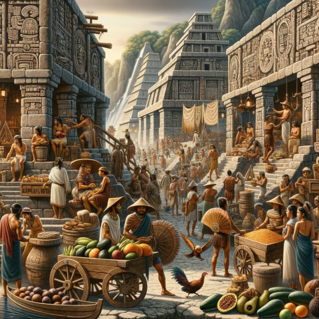 Ancient Aztec Marketplace Logistics and Trade