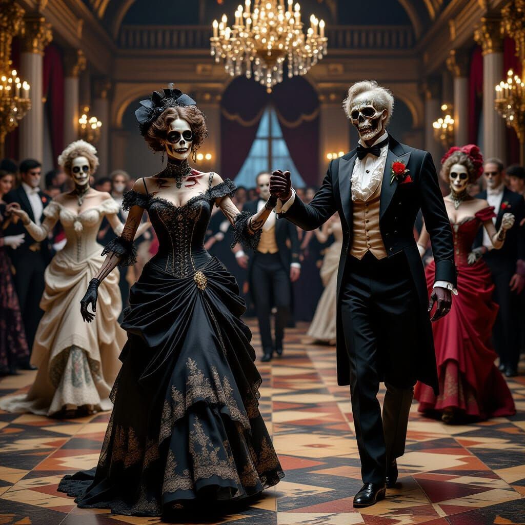 Macabre Masquerade Ball With Dancing Zombies