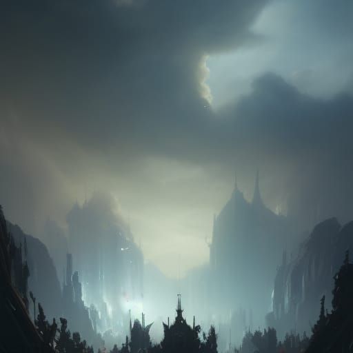 Heaven Made of Clouds: Dark Fantasy Concept Art
