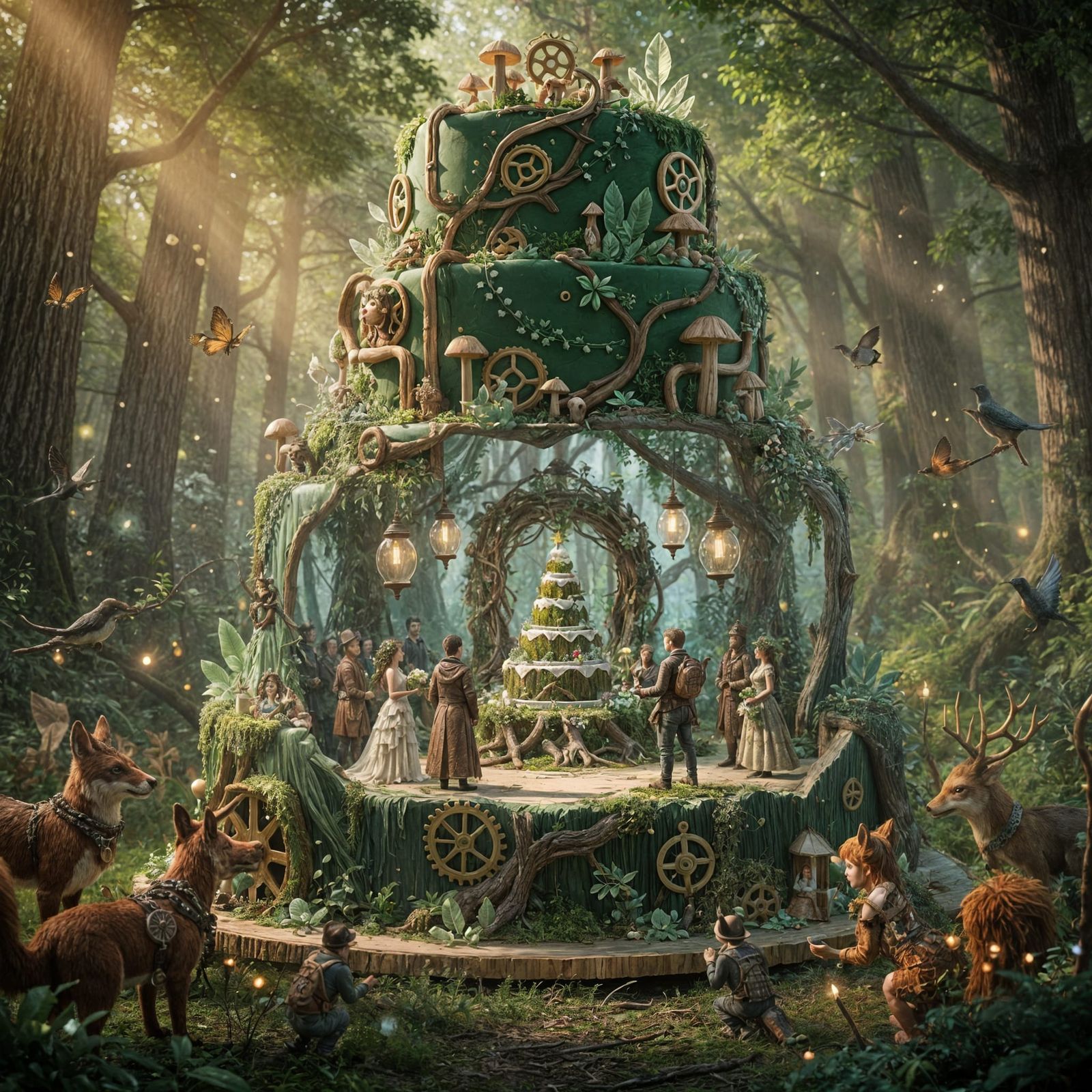 Gigantic Forestpunk Wedding Cake Creates New World