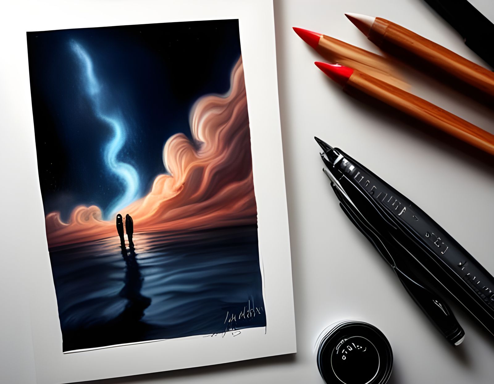 Night Sky in Tim Burton Style: Hyperrealism