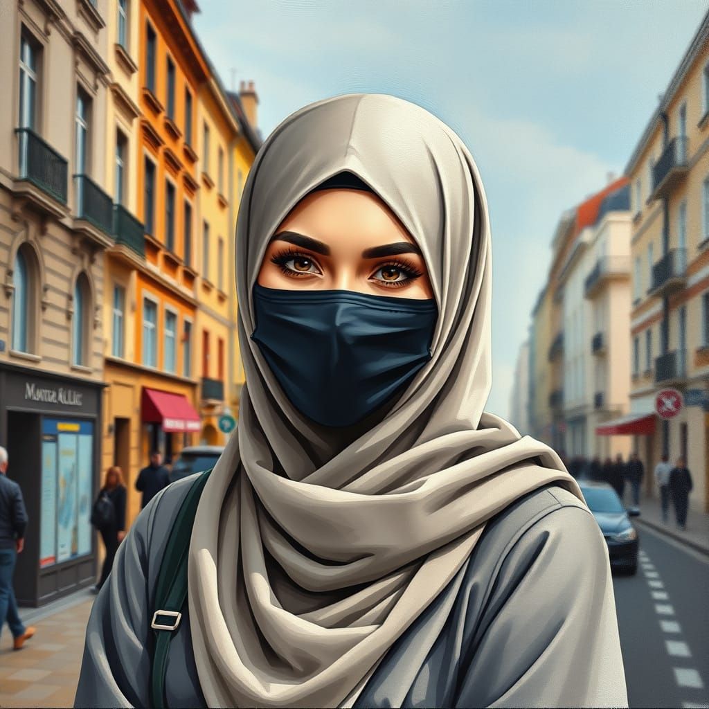 Elegant Hijabi Business Woman in Modern City