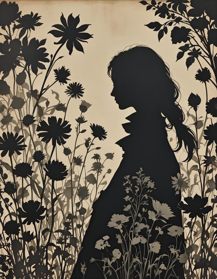 Eerie Silhouette in Floral Art