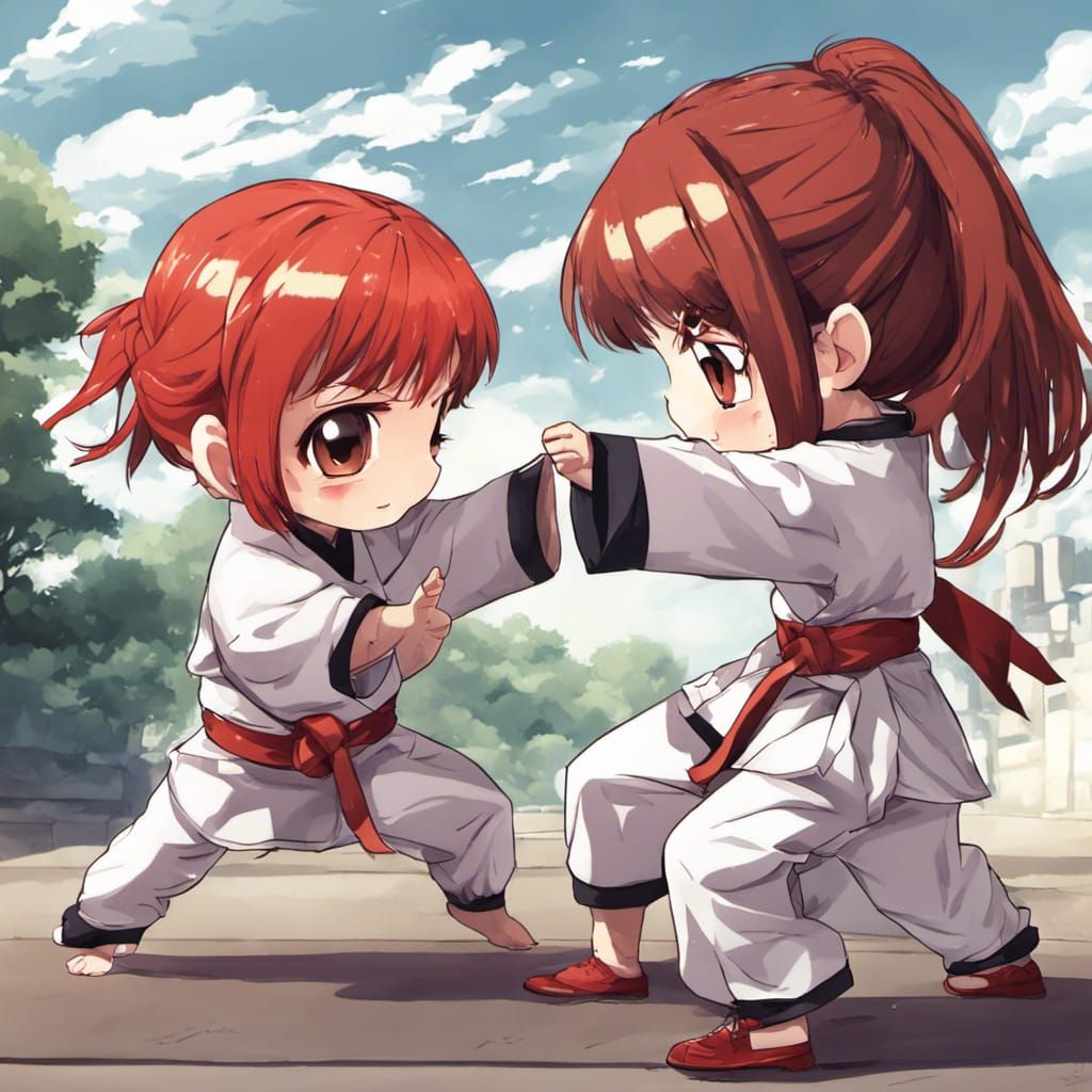 Chibi Martial Arts Lesson in Anime Style