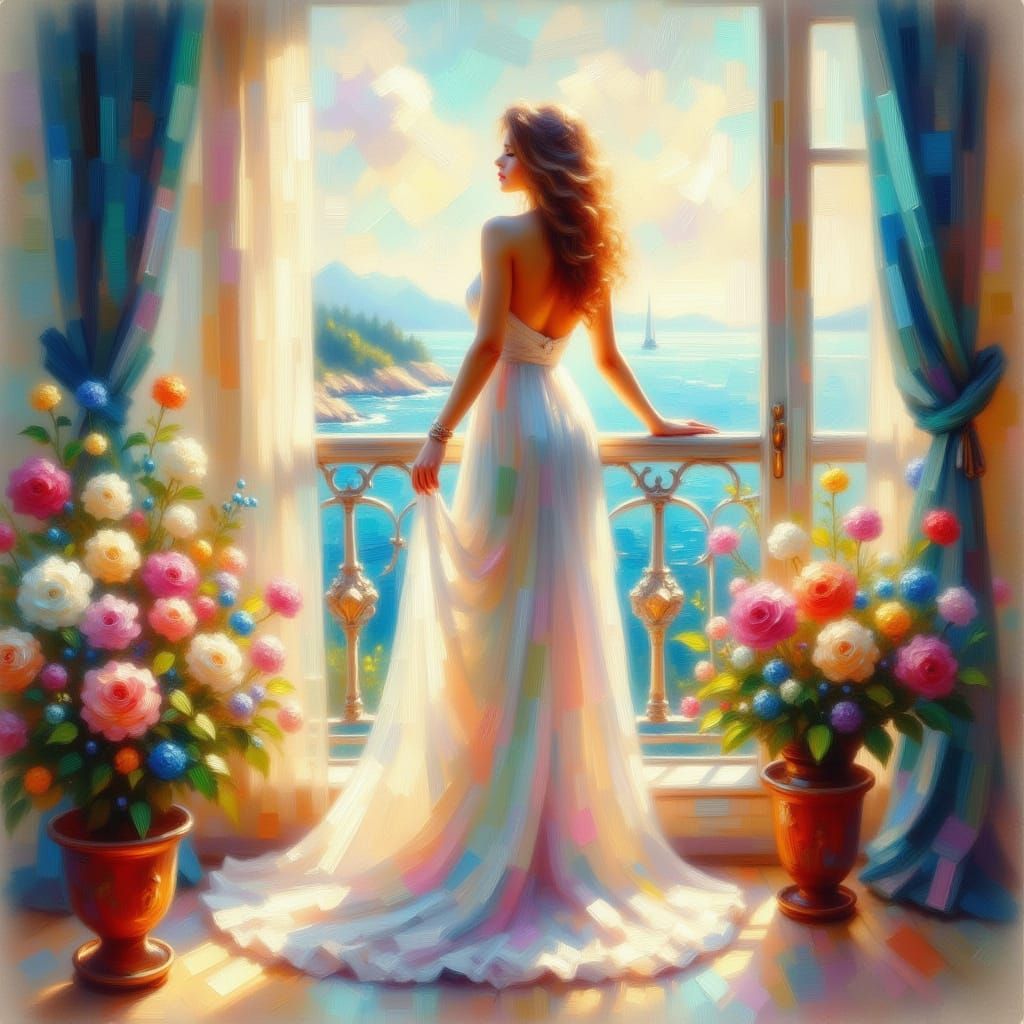 Quick Brushstrokes: short, choppy brushstrokes, often visibl...