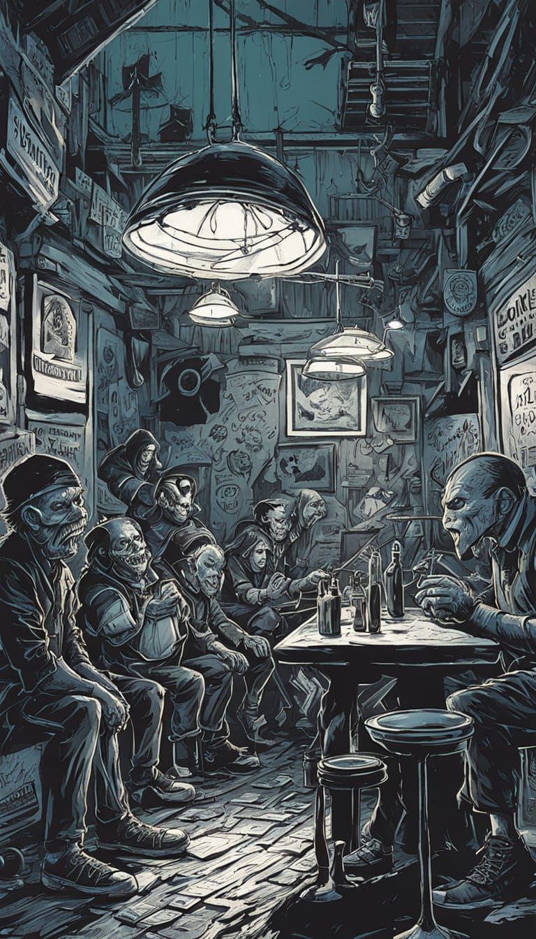 Goblin Punk Band Rocks Dive Bar: Fantasy Art