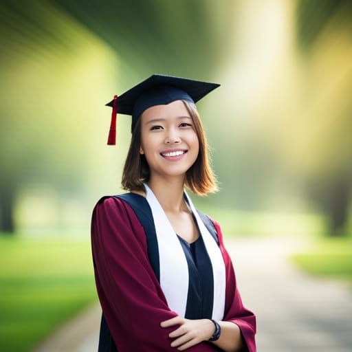 Happy Graduate Student Portrait in Natural Lighting