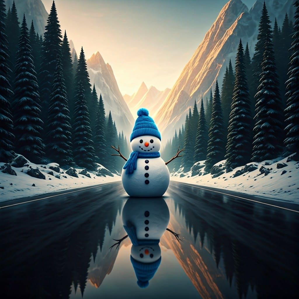 Surreal Winter Wonderland in Hyperrealistic Digital Art
