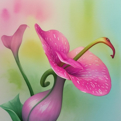 Vibrant Kawaii Pitcher Plant Blooms in Pastel Paradise