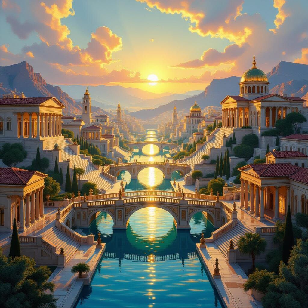 Mythical City of Golden Domes and Crystal Bridges