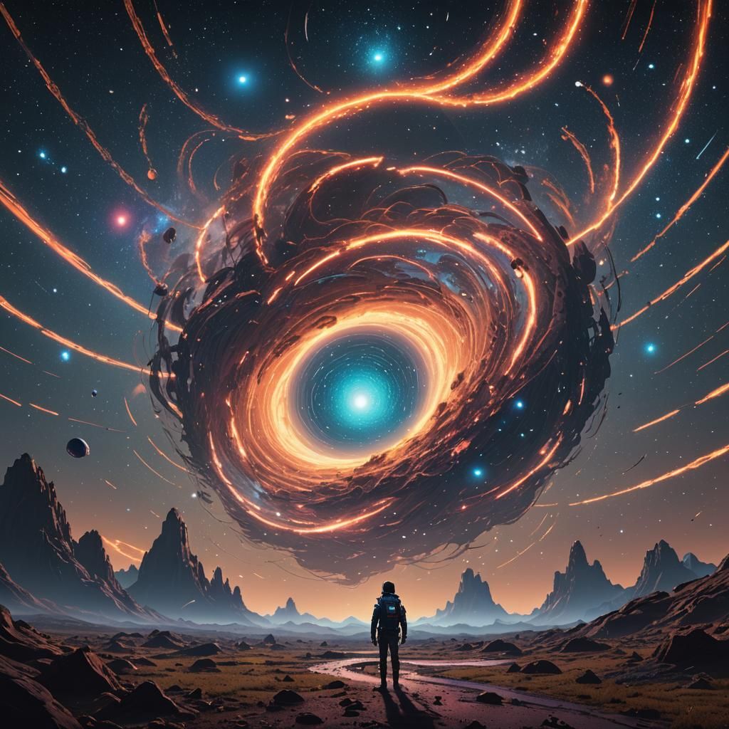 Cosmic Vishnu in a Vibrant Celestial Expanse