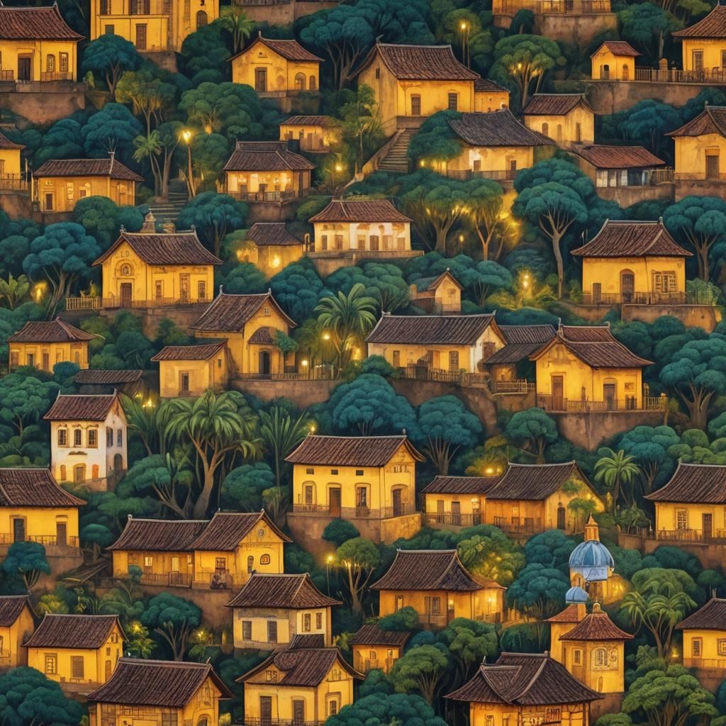 Brazilian Plantation in Fauvist Conceptual Art Style