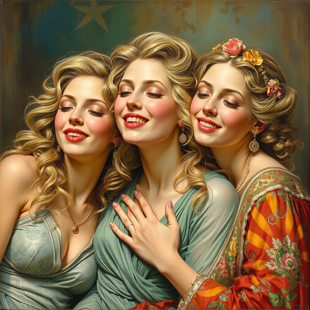 Blonde Beauty in Art Nouveau Style