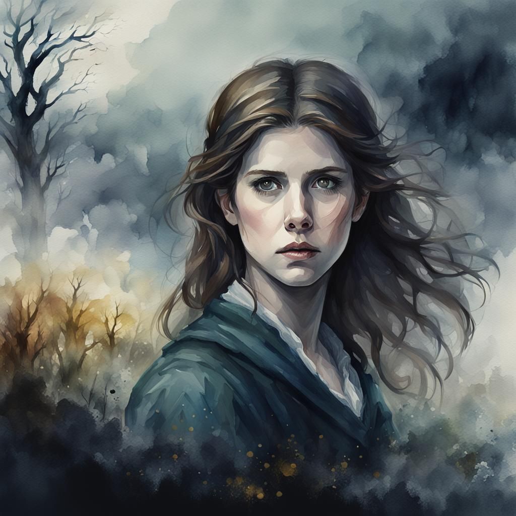 Anna Kendrick on the Moors in Watercolor