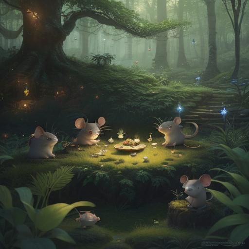 Enchanting Forest Tea Party with Mice