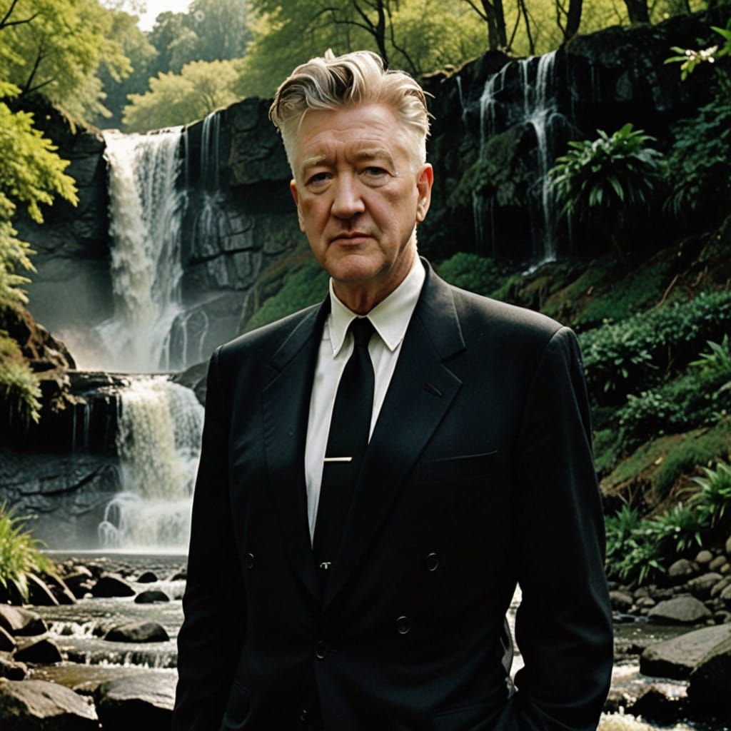 The Director's Reflection: A Black Suit Against Nature