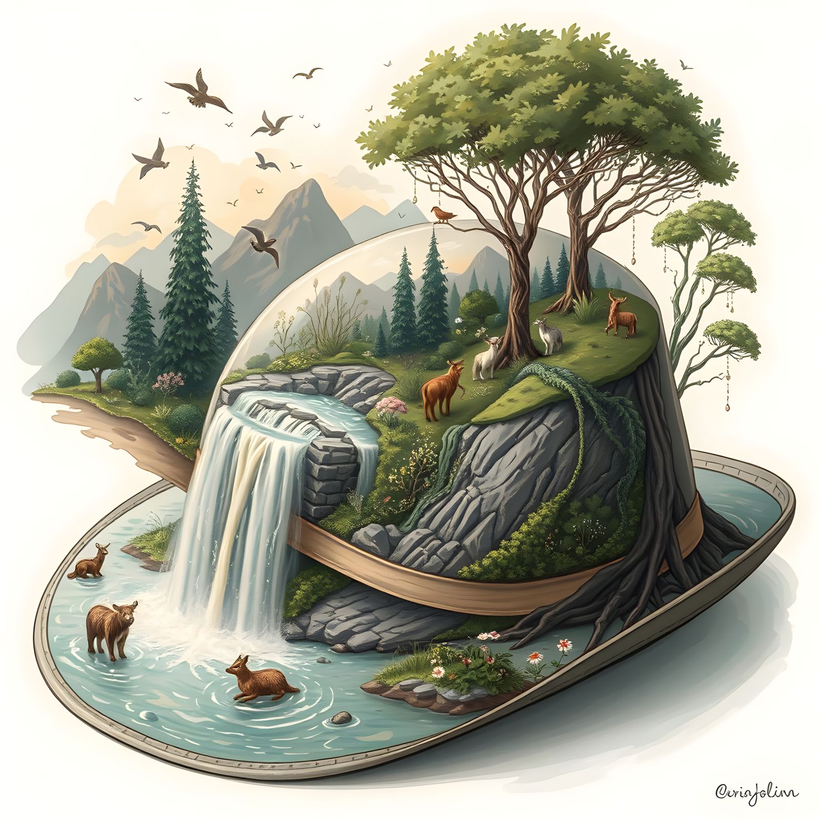 Eco-Realm Hat: Miniature Ecosystem Concept