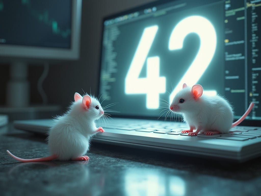 Whimsical Mice Amidst Futuristic Tech