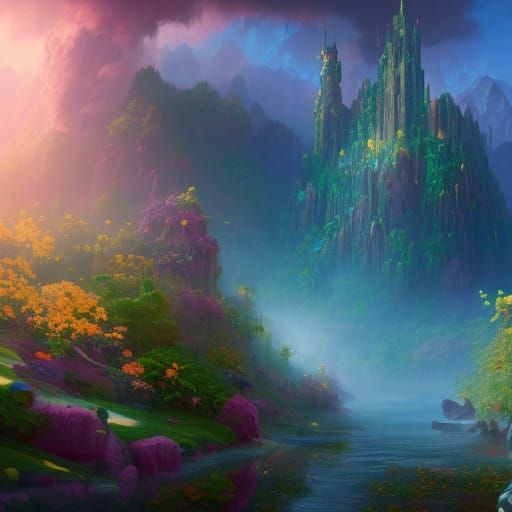 Bright Face of Beauty in Detailed Matte Painting