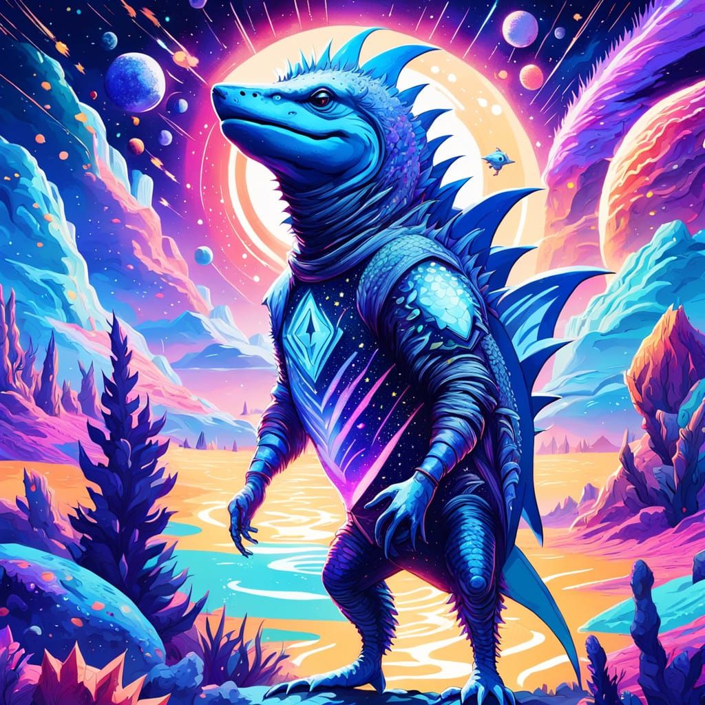 Cosmic Alien Creature on Distant Planet