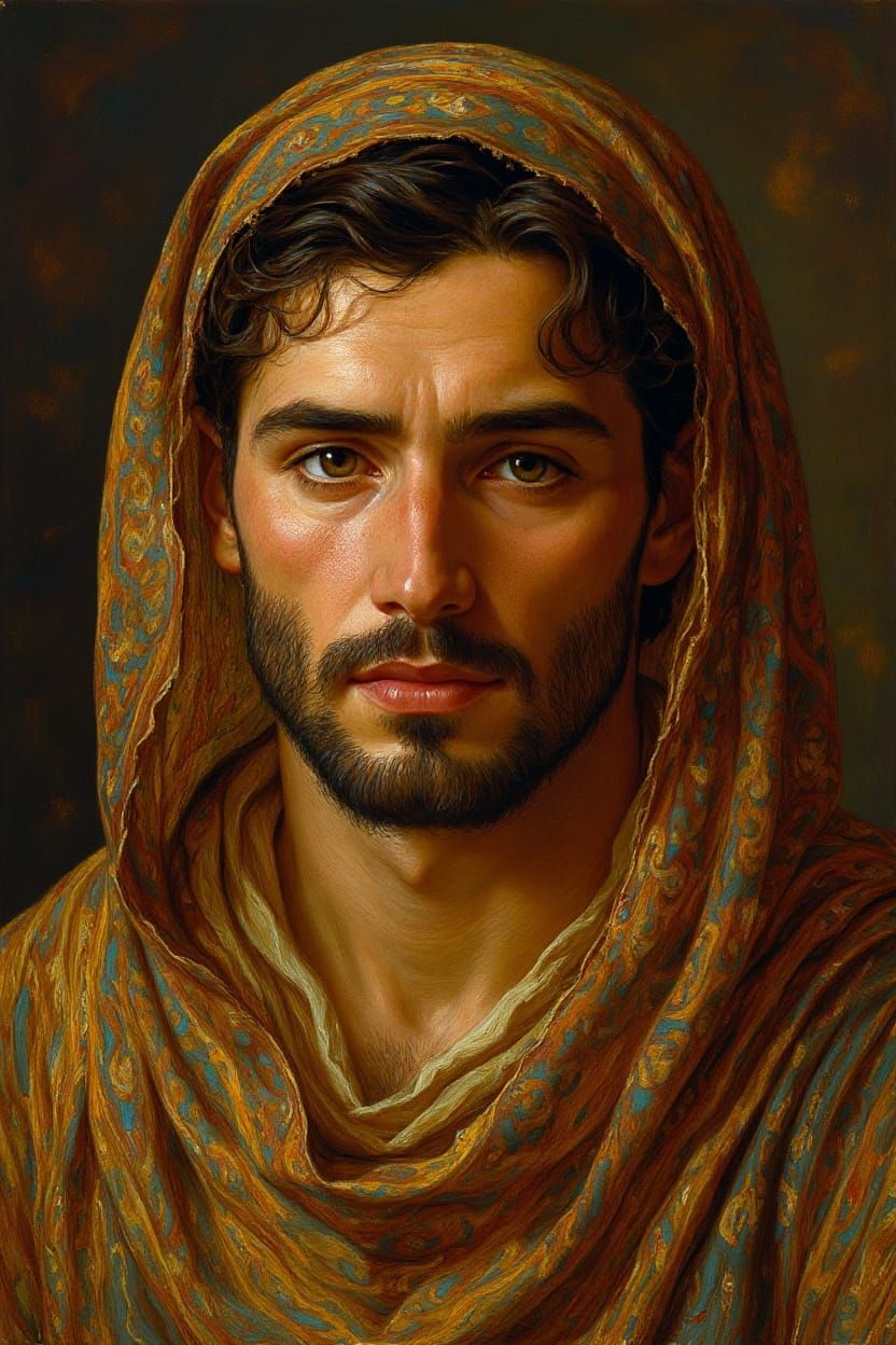 Renaissance Man Portrait in Oil Painting Style