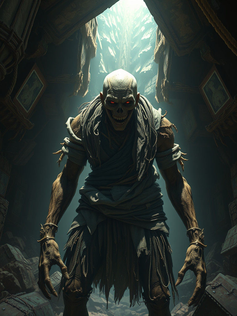 Grotesque Ghoul in a Dungeon: 3D Anime Art