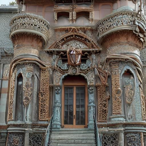 Baroque Copper Sandcastle Sculpture: Detailed Filigree Archi...