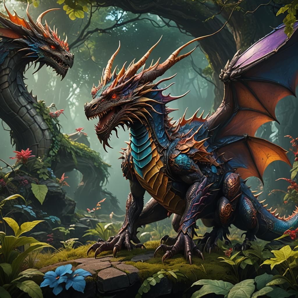 Fantastical Bug Dragon in Detailed Matte Painting
