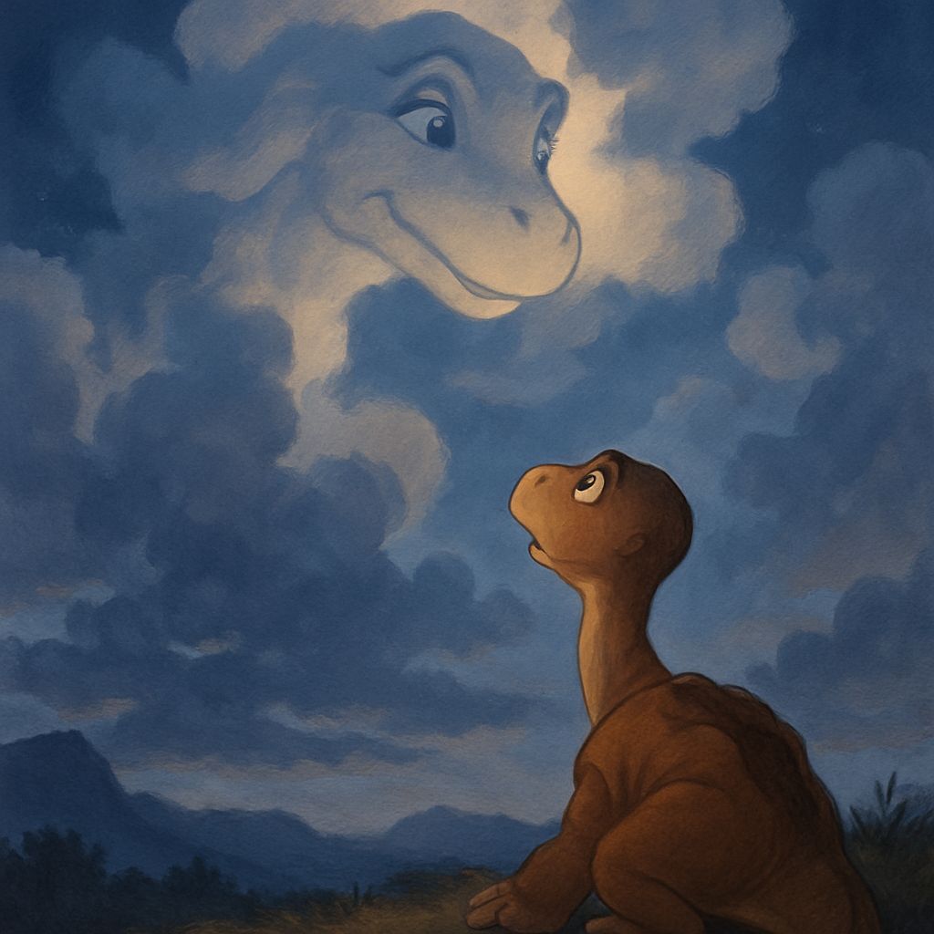 Littlefoot Watches His Mother's Spirit