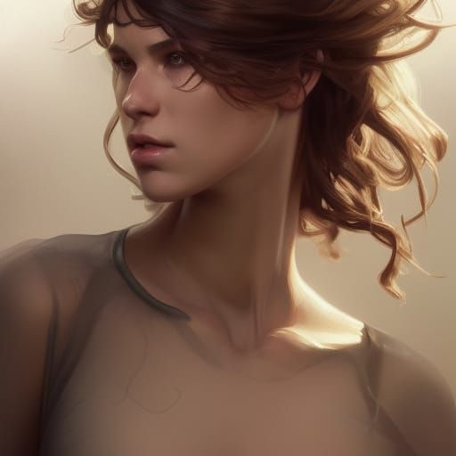 Detailed Portrait of Girl in Sheer Top