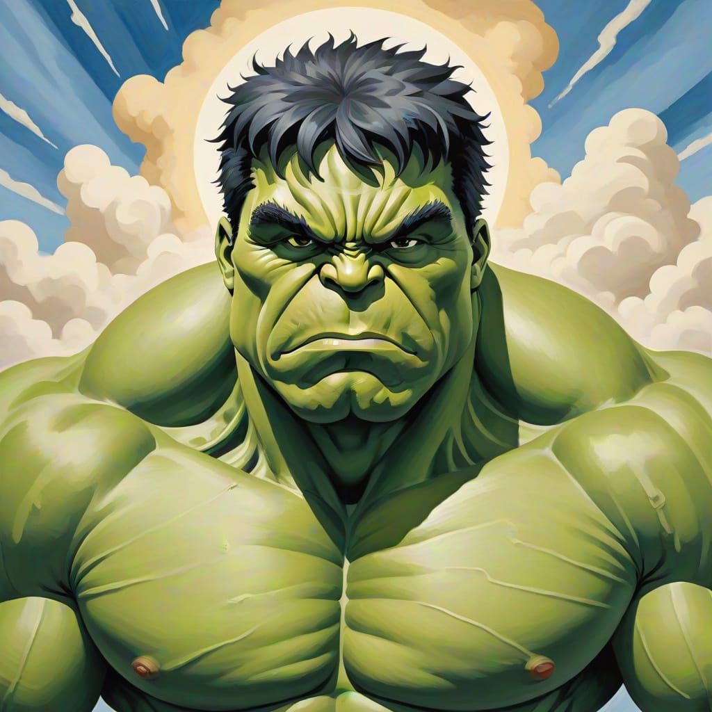 Hulk in the Style of Georgia O'Keeffe