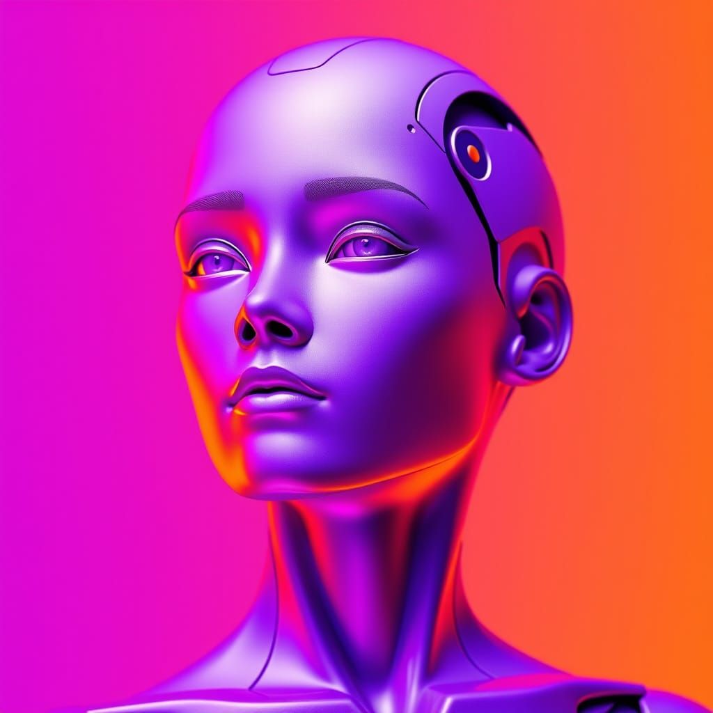 Ethereal Digital Portrait in Vibrant Hues