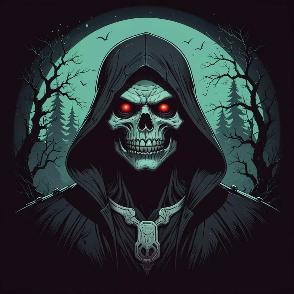 Grimdark World in Retro Illustration Style