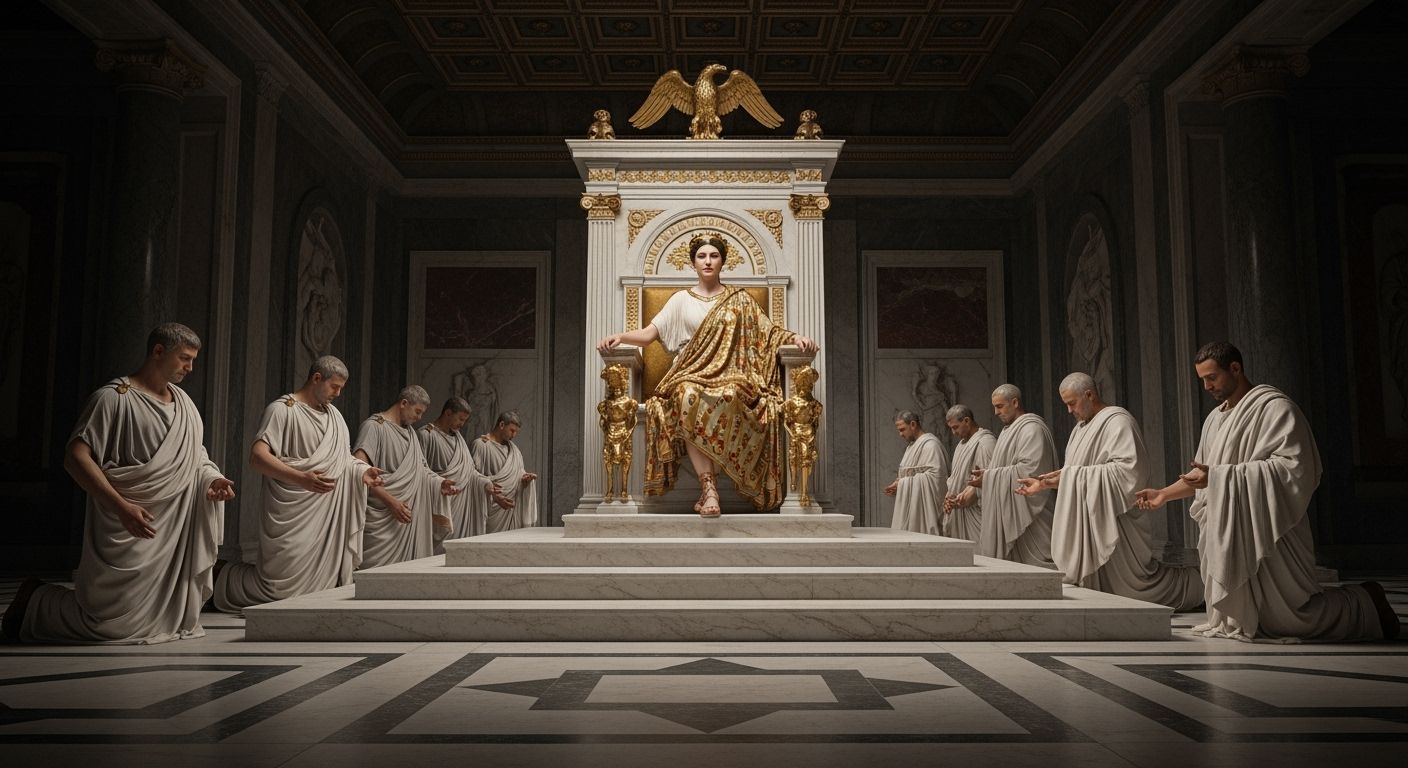 Empress Messalina on a Throne in Ancient Rome