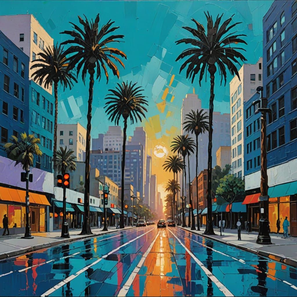 Vibrant Sunset Boulevard in LA