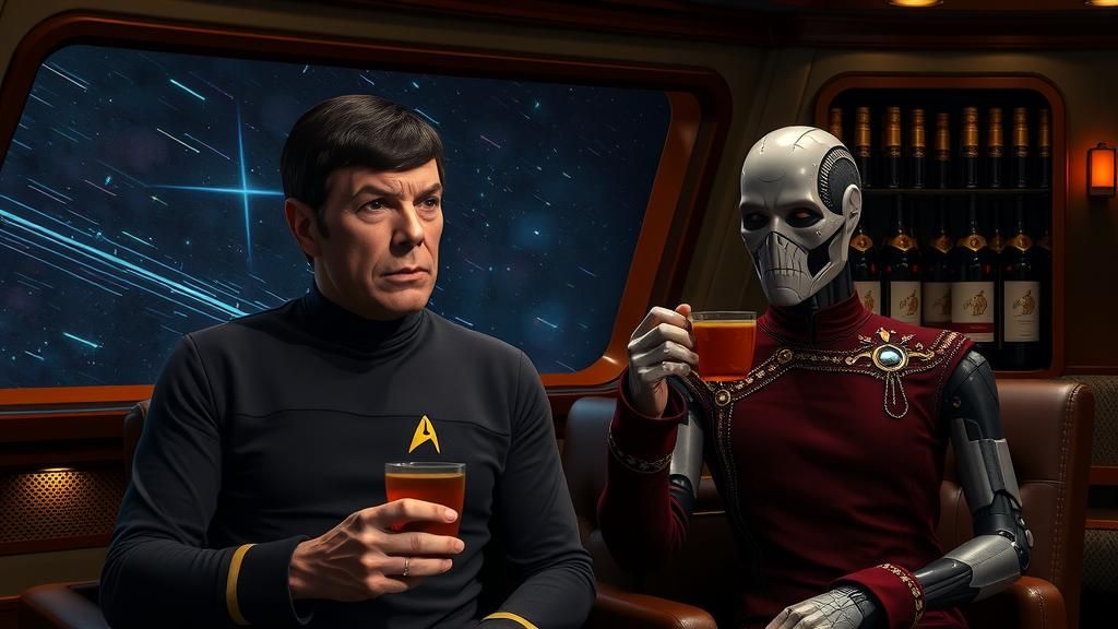 Spock and Data in Enterprise Lounge, Cinematic Sci-Fi
