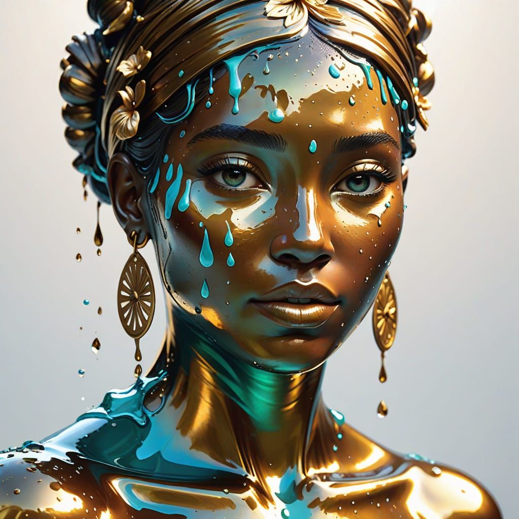 Majestic Bronze Fountain with Floral Carvings