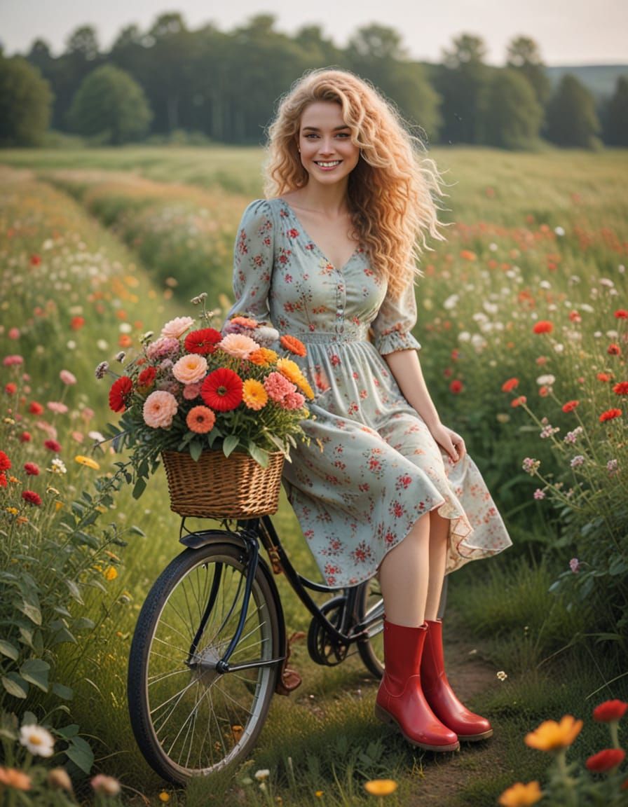 Collecting wildflowers.