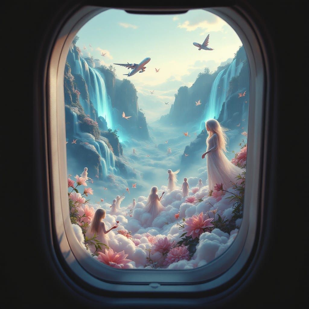 Radiant Paradise Seen Through Airliner Window