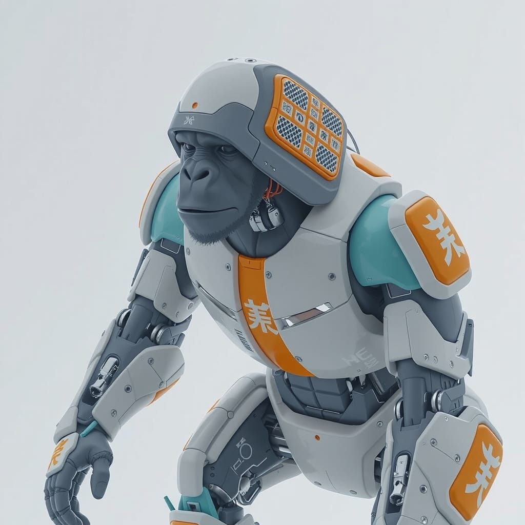 cyberpunk robot gorilla