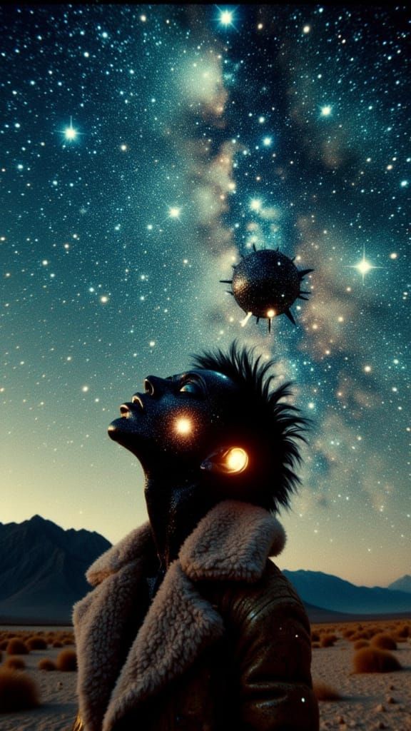 Cosmic Cyborg in Hypermaximalist 35mm Film Style