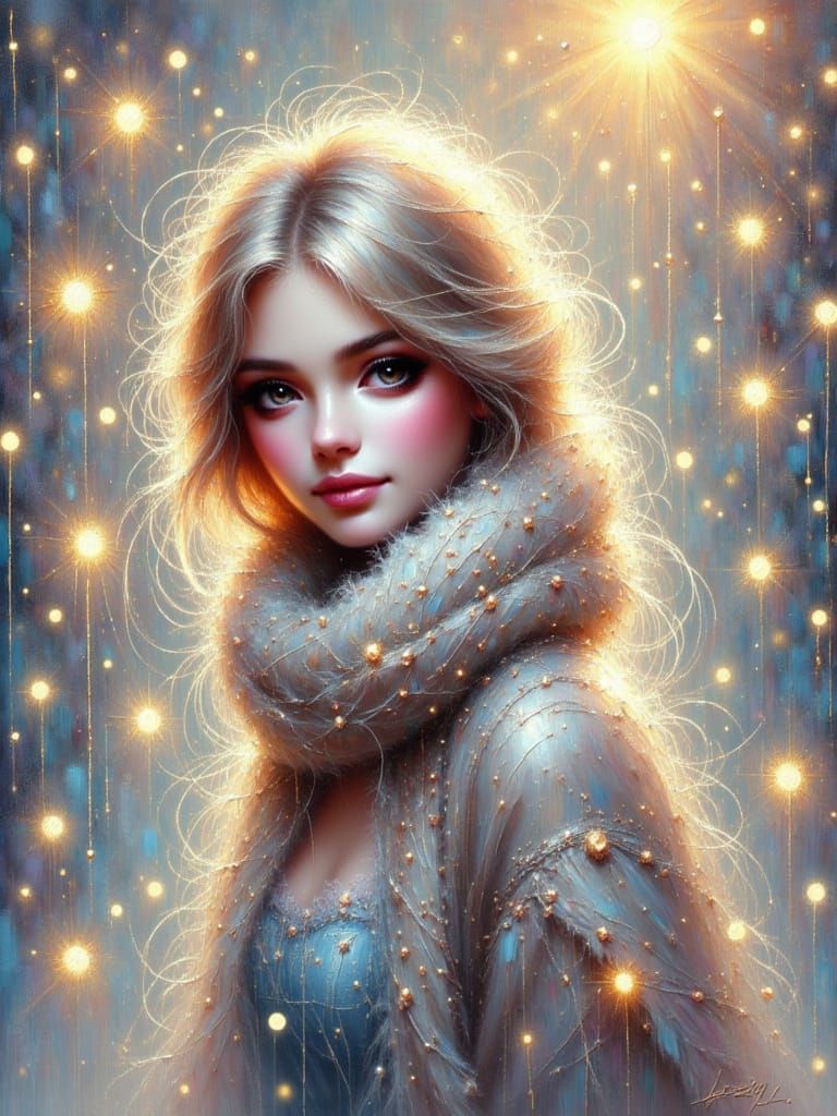 Abstract Luminous Oil Painting