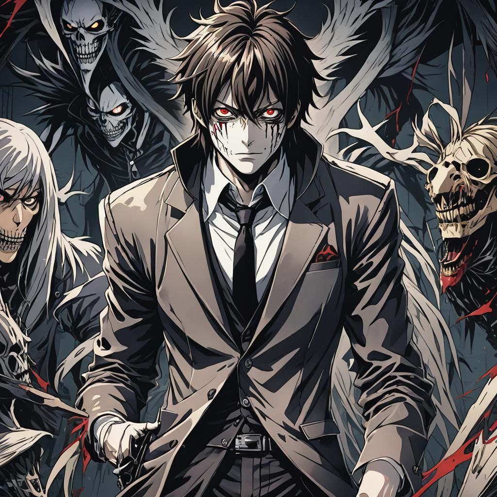 Death Note Inspired Shinigami in Anime Style