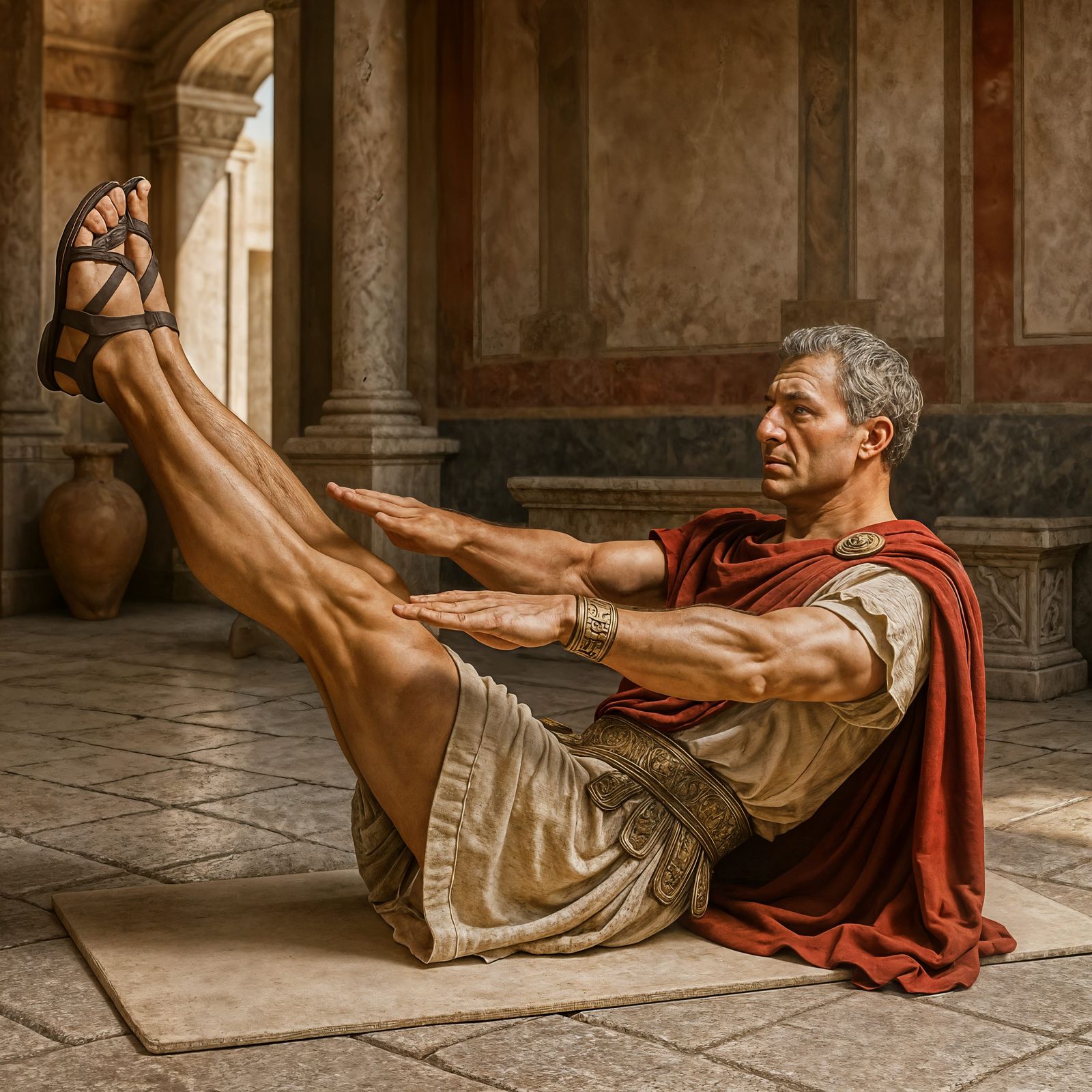 CGI Pontius Pilate Does Pilates in Ancient Rome