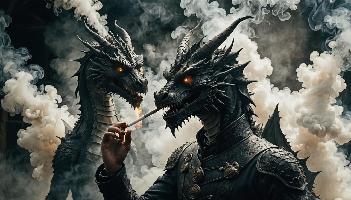 Dragon in Smoke: A Surreal Visual
